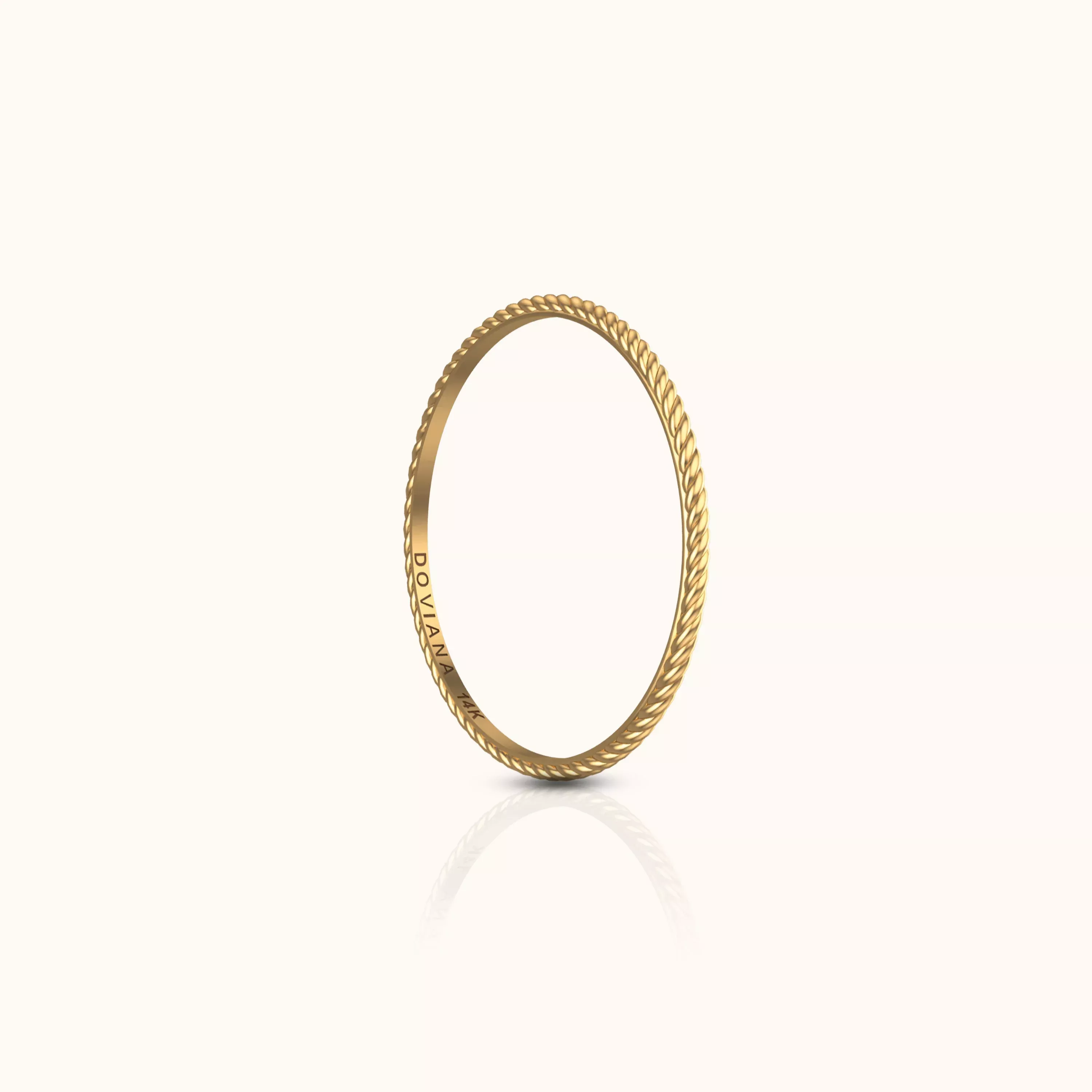14K Solid Gold Twisted Rope Ring