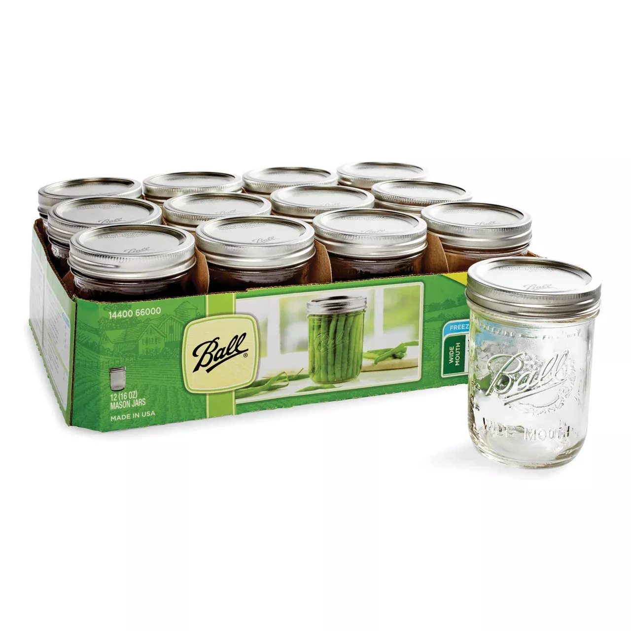 Ball Widemth Glass Jars- 12 Ct