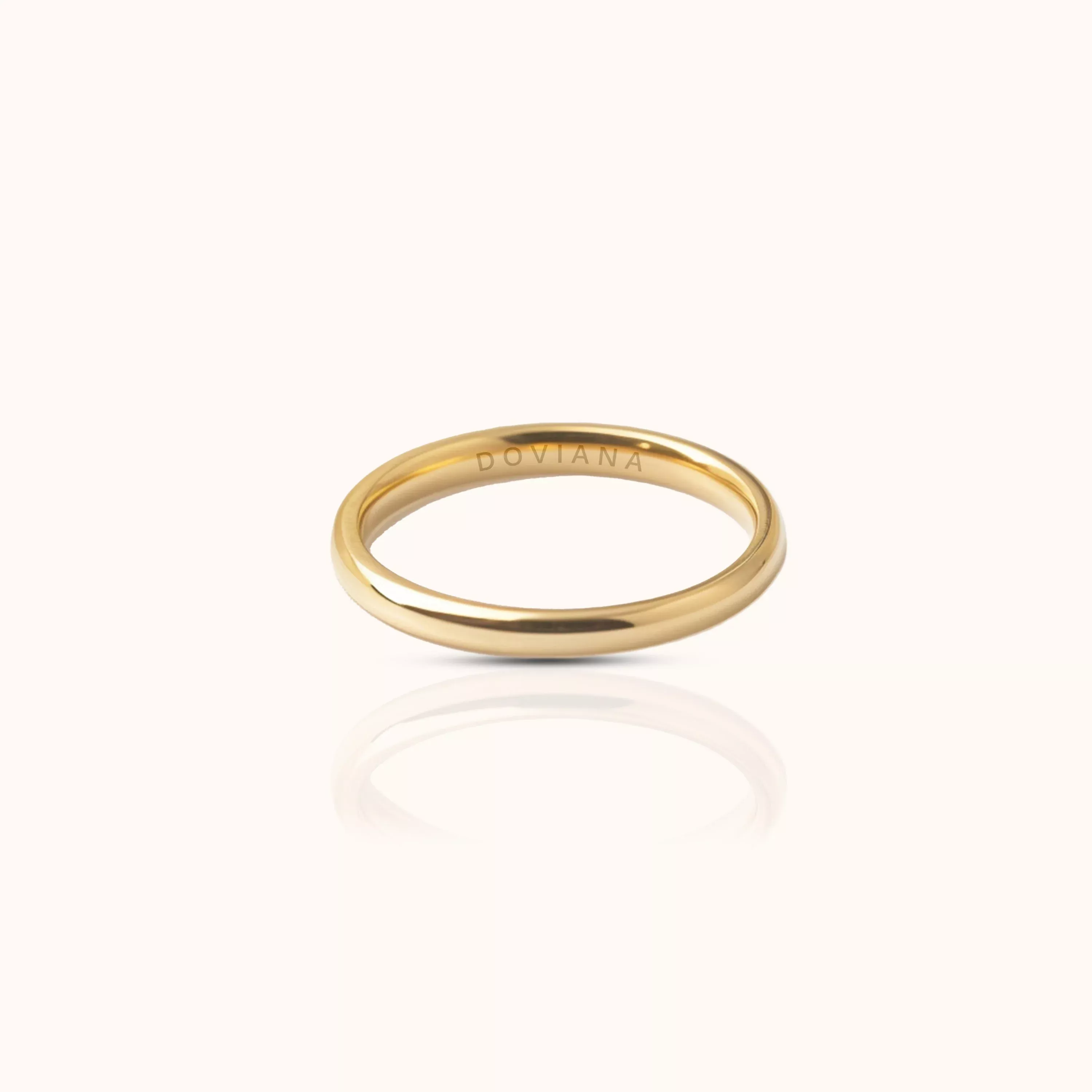 Classic 2mm Band Titanium PVD Gold Ring