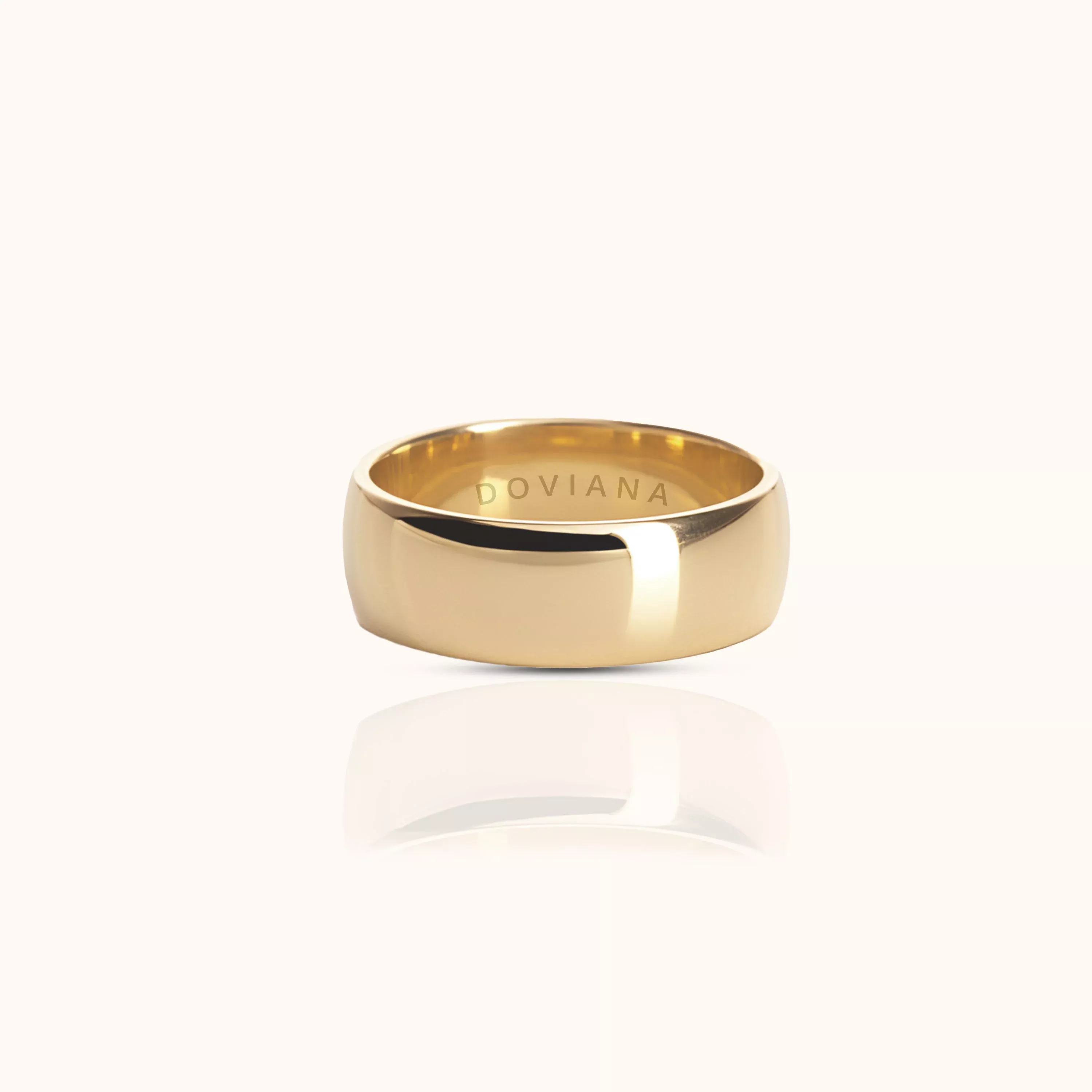 Classic 8mm Band Titanium PVD Gold Ring