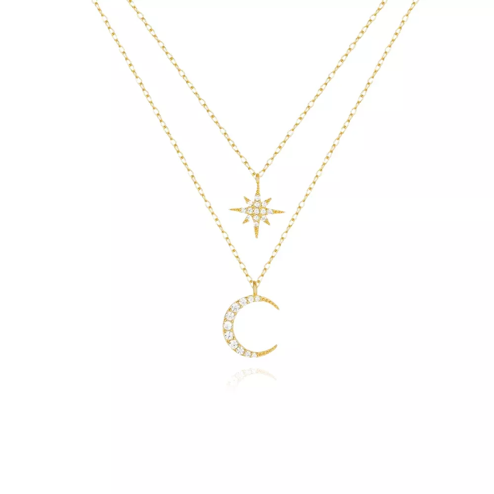 Crescent Vermeil Necklace