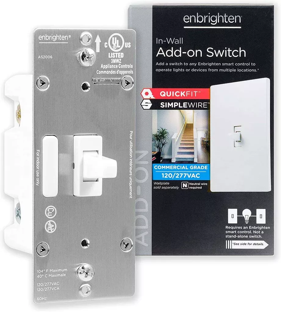 Enbrighten Add-On Toggle Switch, 46200, White