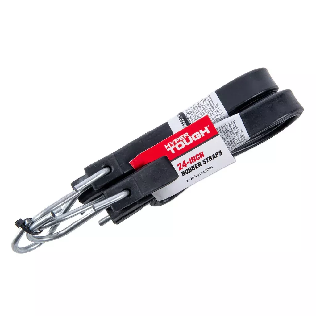 Hyper Tough 24 inch EPDM Rubber Strap Bungee Cords, 2-Pack