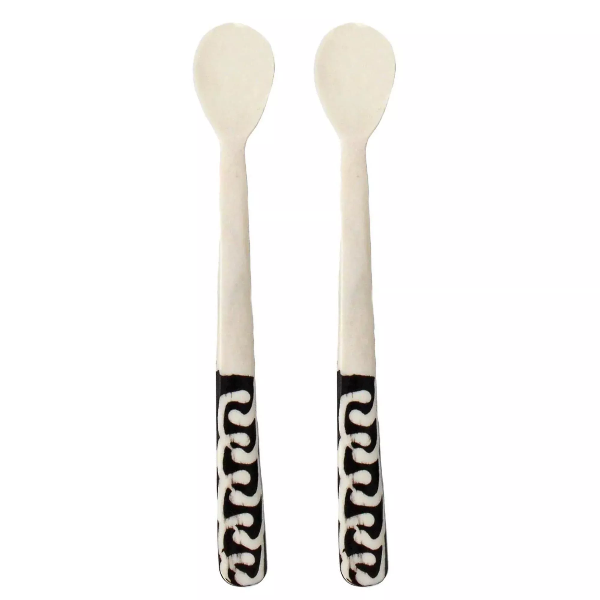 Long Batik Bone Appetizer Spoons, Set of 2