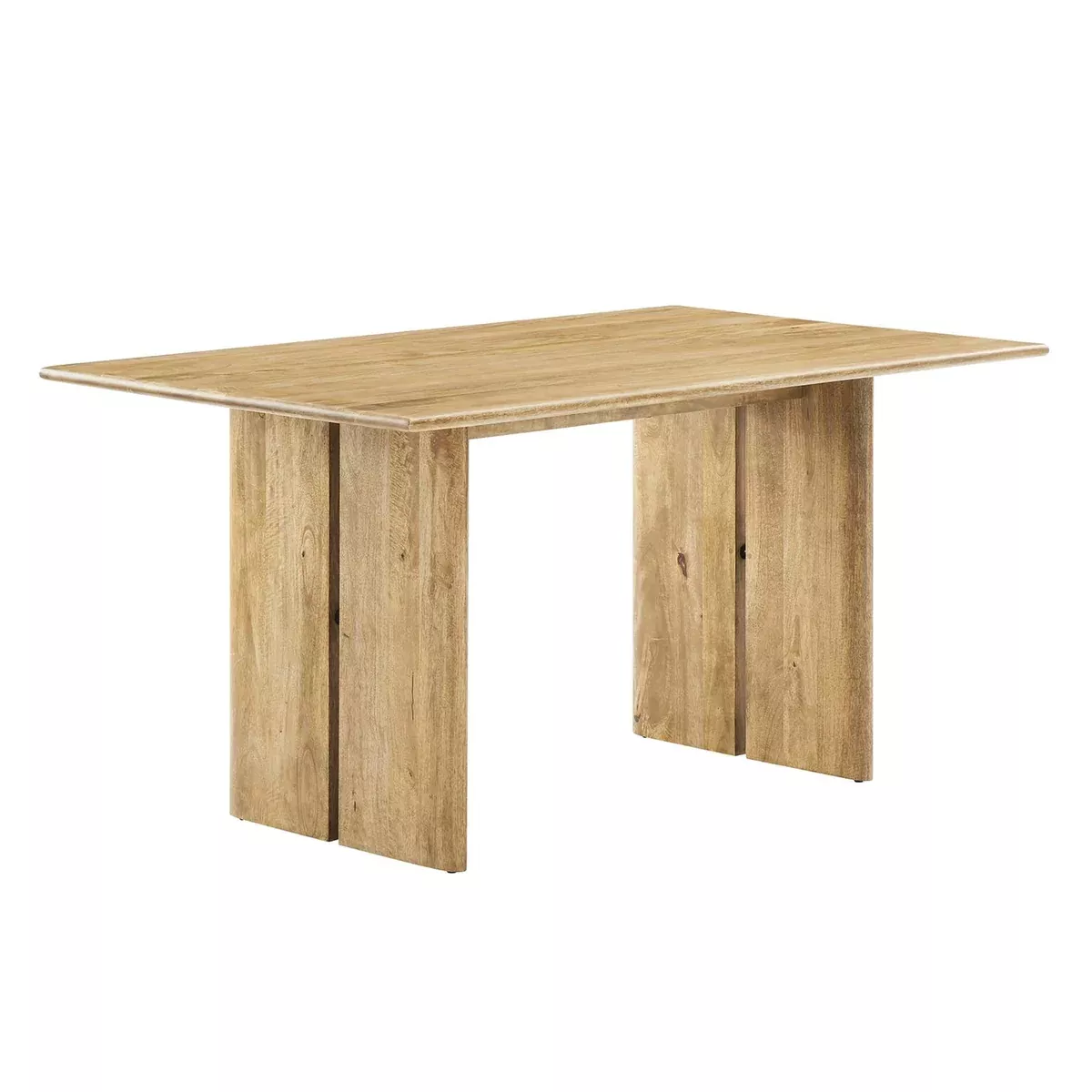 Modway Amistad 60" Solid Wood Modern Farmhouse Rectangular Dining Table in Oak