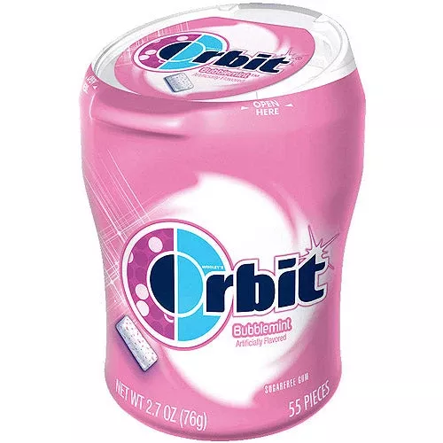 Orbit Gum Bubblemint 55 Piece Bottle