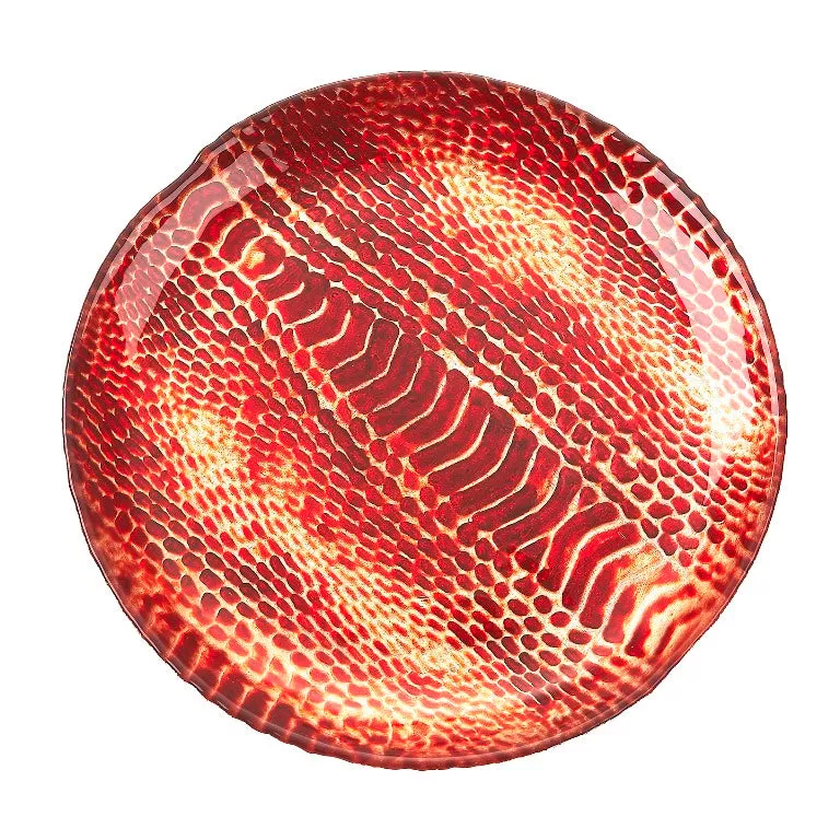 Red Pomegranate 2235-4 Snakeskin 8.5 in. Coral Plate - Set of 4