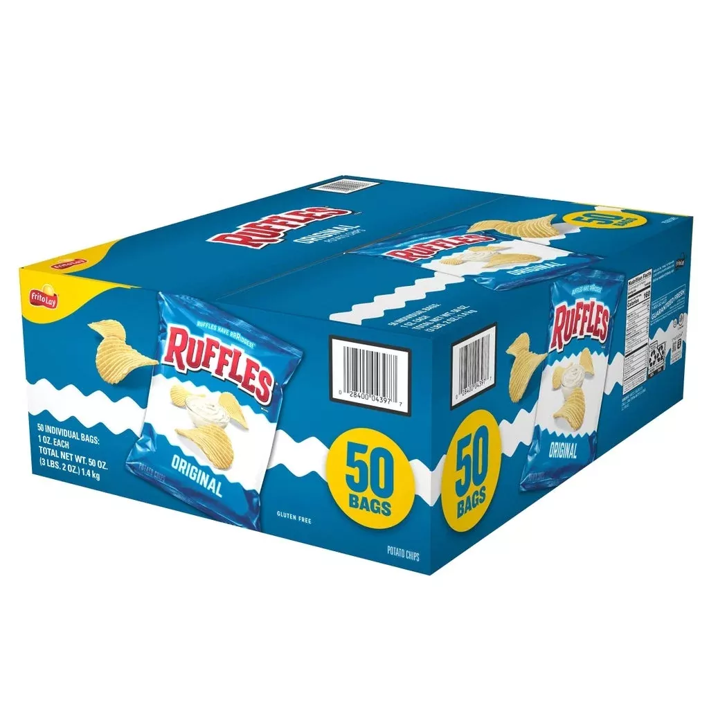 Ruffles Potato Chips, Original, 1 oz, 50-count
