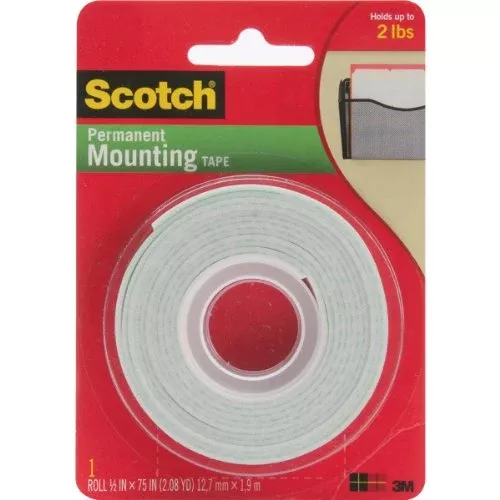 Scotch Permanent Mounting Tape .5" X 75"