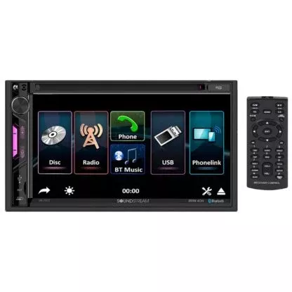 Soundstream VR7002 7" Double DIN Fixed Face Touchscreen DVD Receiver