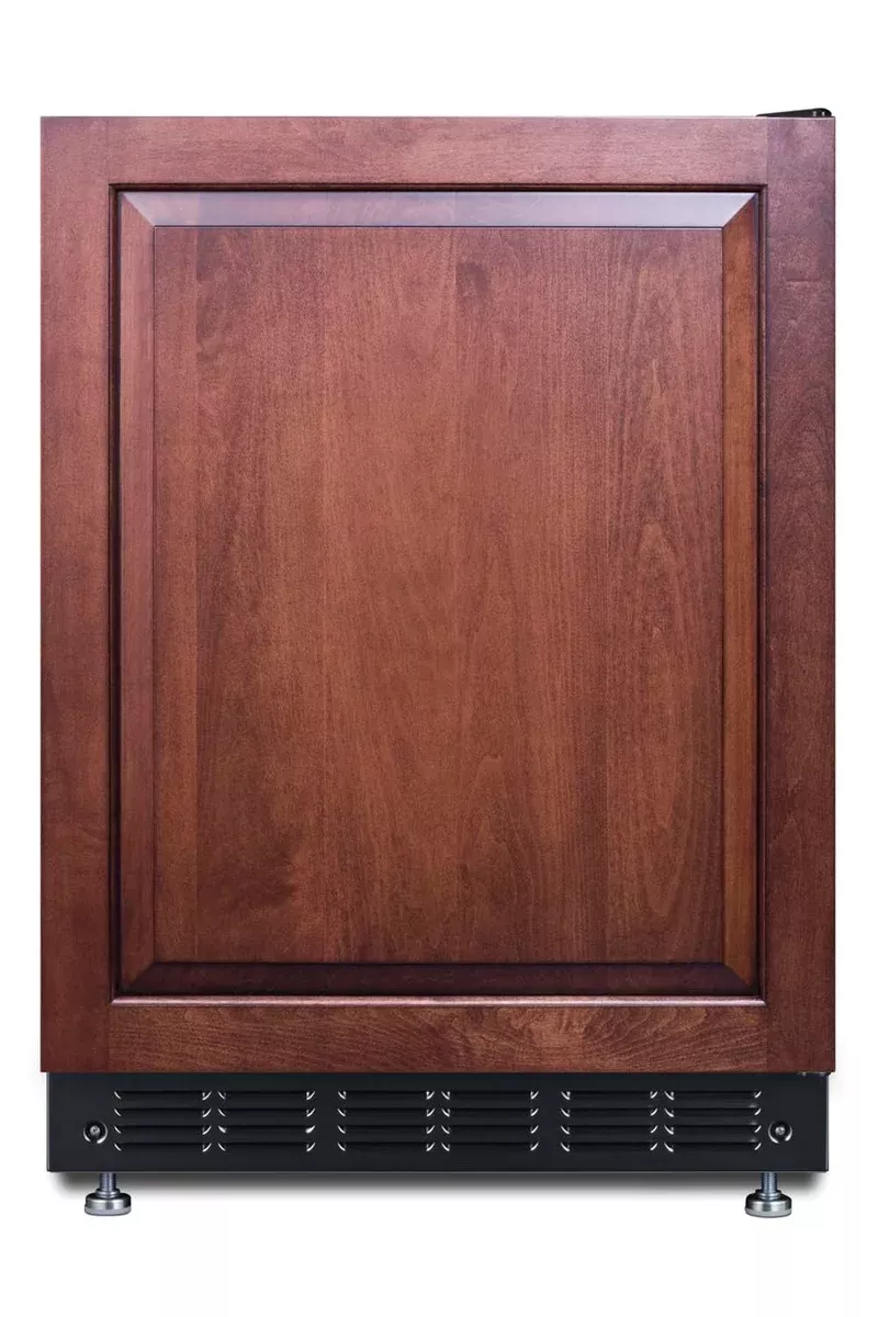 Summit CT66BK2SSRSIF 24” Wide Adjustable Under Counter Refrigerator-Freezer 4.9 cu.ft. with Panel-Ready Door (Panel Not Included) Automatic Defrost Operation, Black Interior (Panel Ready-RHD)