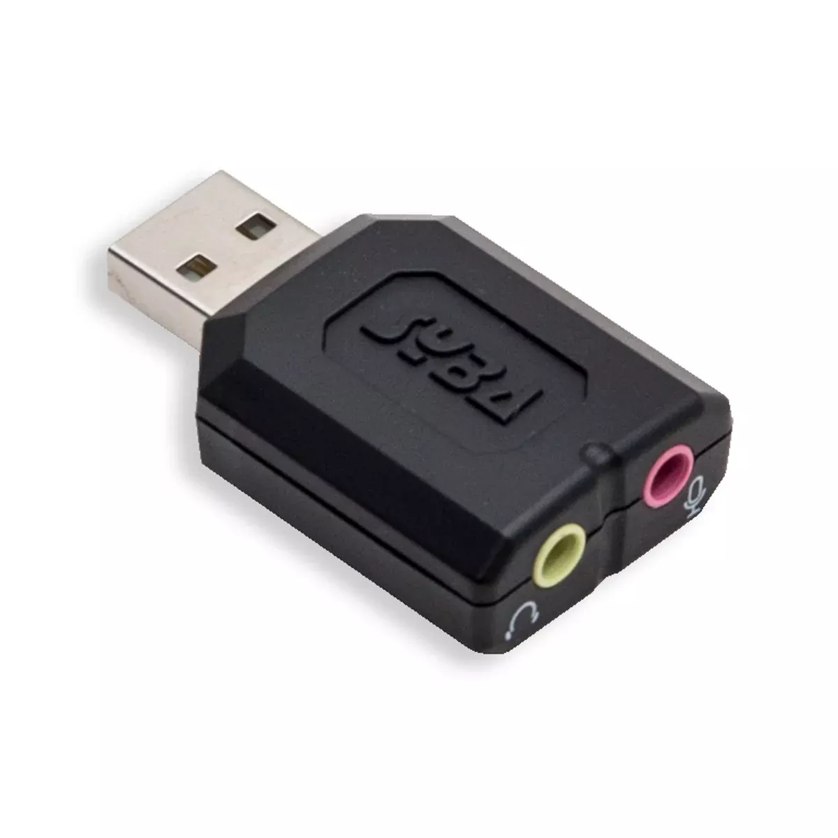 Syba external USB Stereo Sound Adapter for Windows, Mac, Linux Extra Audio Source with 3.5mm Audio Mic Jack C-Media Chipset