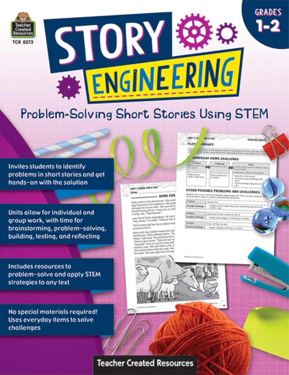 Teacher Created Resources Story Engineering: Problem-Solving Short Stories Using STEM, Grade 1-2
