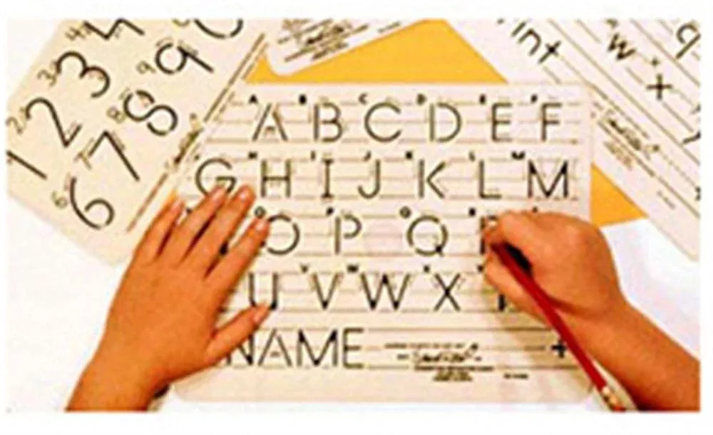 Template Mauscript Uppercase Letters and Numbers