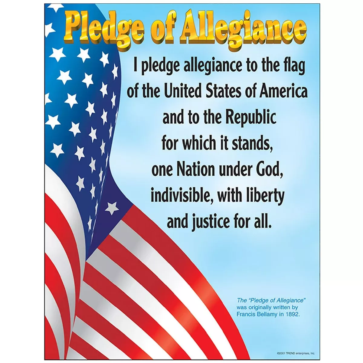TREND Pledge of Allegiance Learning Chart, Classroom Decor, 17" x 22"