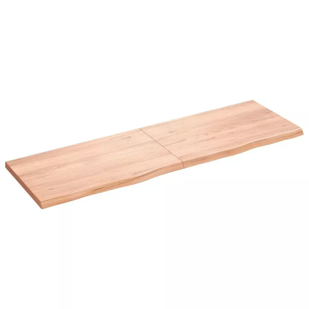vidaXL Solid Oak Wood Table Top with Live Edge, Light Brown, Foldable Design, Ideal for Home and Commercial Settings, 63"x19.7"x(0.8"-1.6")