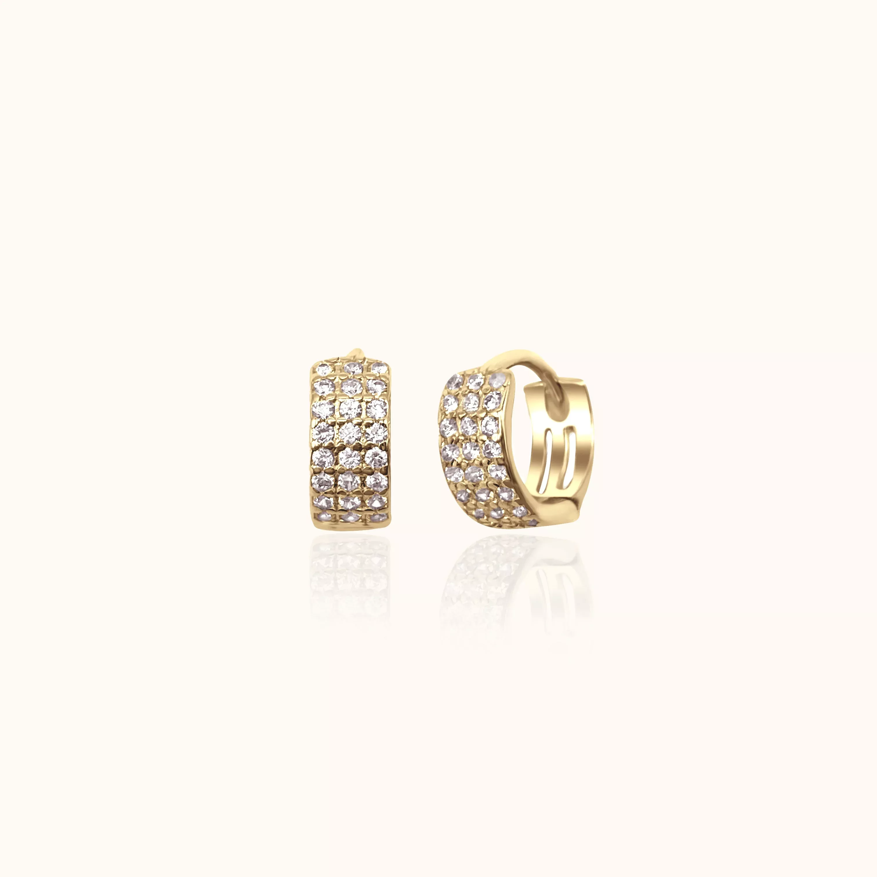 Wide CZ Hoop Earrings